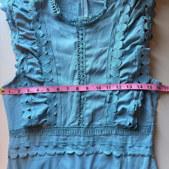 NWT Women Girly Baby Blue Summer Maxi Dress Ruffled Sleeve - Picture 8 of 10